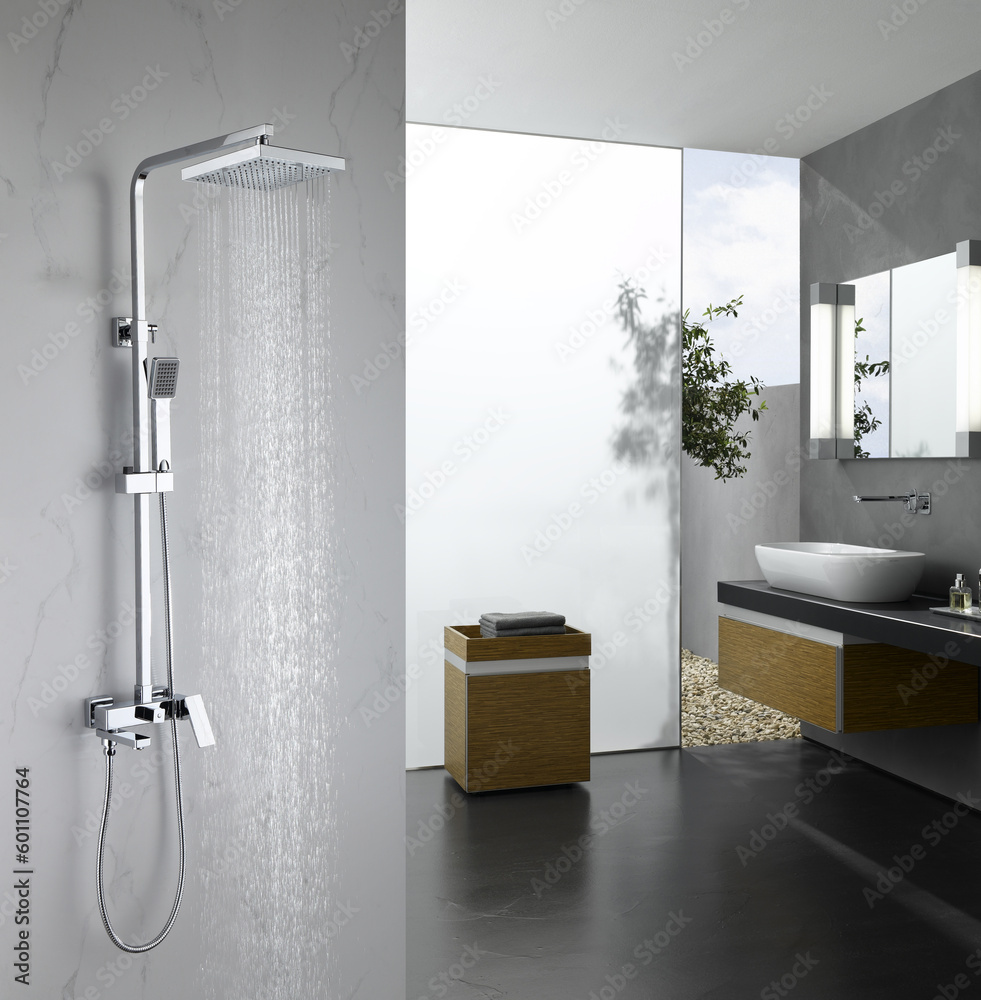 Salle de bain moderne avec douche à l'italienne